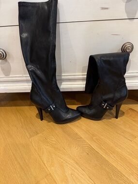Nine West Black Knee-High Stiletto Boots